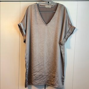 Boutique Shiny Silver Tunic Dress, small